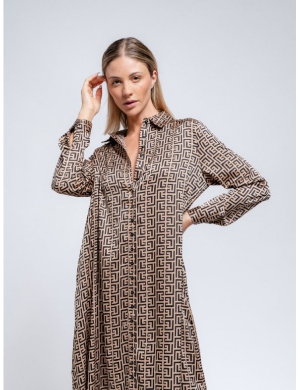 Vestido Camisero Geométrico SMF SMF - Lola Lolica