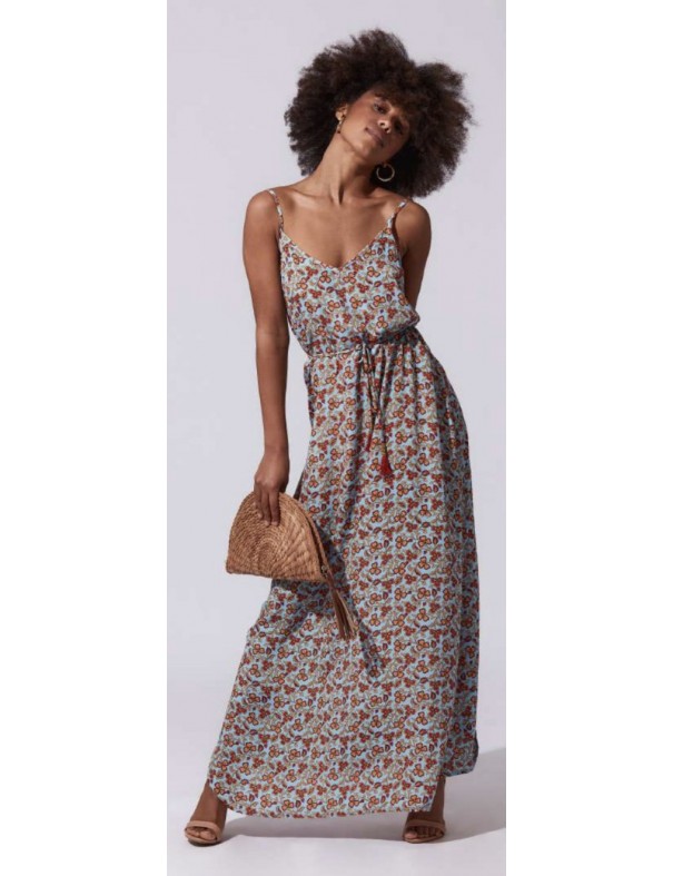 Vestido Celeste Boho Luna Llena TRILCE - Lola Lolica