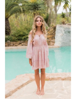 Vestido Aroa Rosa Corto Boho Piti Cuiti PITI CUITI - Lola Lolica