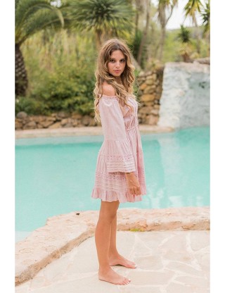 Vestido Aroa Rosa Corto Boho Piti Cuiti PITI CUITI - Lola Lolica